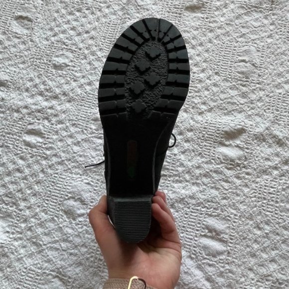 Timberland Glancy black nubuck heeled laceup boots size 9.5 - Picture 7 of 10